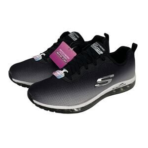 Skechers Skech-Air Element Women's Shoes Black-White 12640-BKW Size 9